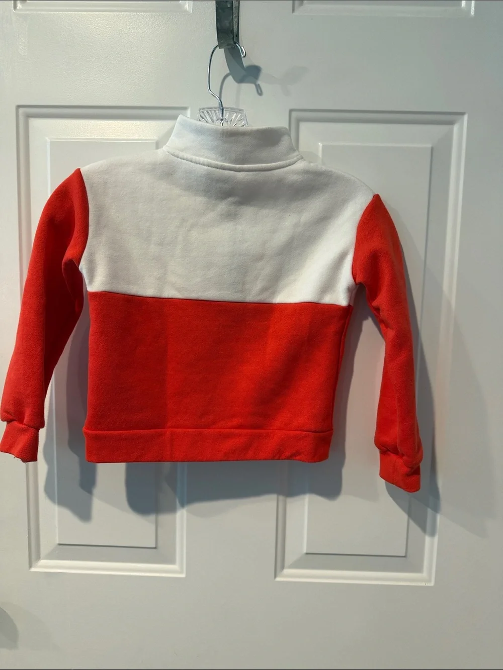 Size 4 Nike White & Orange Half Zip Pullover